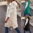 thumbnail image 1 of Lovskoo Womens Winter Coats Quilted Puffer Vest Warm Pocket Hooded Coat Long Jacket Sleeveless Parkas Outerwear Cotton Padded Outerwear Green, 1 of 6