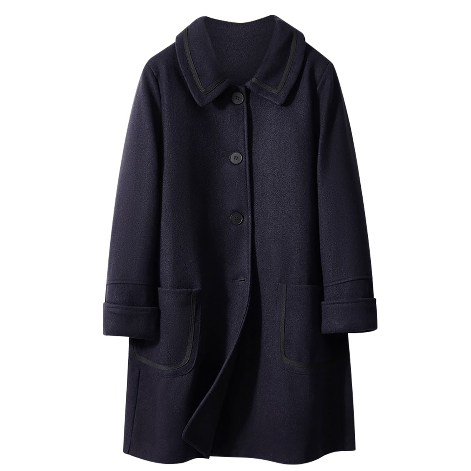 Lovskoo Womens Winter Coats Single Breasted Pea Coat Cardigan Solid
