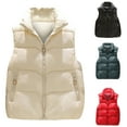 thumbnail image 1 of Lovskoo Womens Winter Coats Stand Collar Quilted Puffer Vest Pocket Short Coat Sleeveless Cotton Padded Waistcoat Jacket Green, 1 of 6