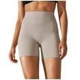 thumbnail image 1 of Lovskoo Workout Biker Shorts Women Solid Color High Waisted Tummy Control Nylon Booty Athletic Shorts for Yoga Dance Gray, 1 of 6