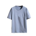 thumbnail image 1 of Lovskoo Workout Shirts for Men Round Neck Short Sleeve Solid Color Sports Base Top Shirt Vacation Beach Summer Tops Blue, 1 of 4