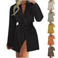thumbnail image 1 of Lovskoo Wrap Blazer Dress for Women Long Sleeve Lapel Collar Tie Front Elegant Wrap Dress for Casual Office Business Green, 1 of 7