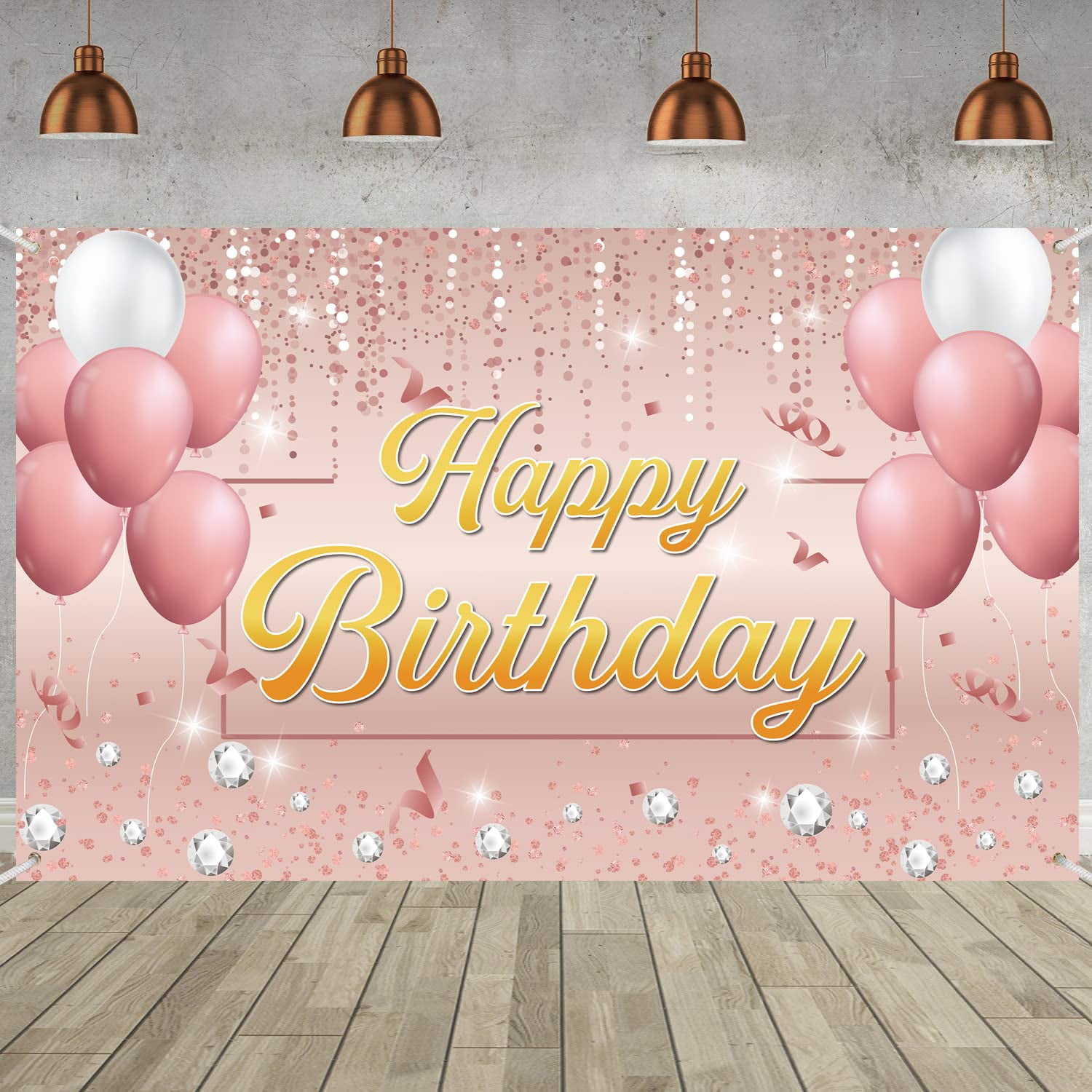 Preppy Y2K Birthday Party Backdrop - Hot Pink Smiley Face Lip Butterfly Banner 6.6x3.8 Ft, Photo Booth Decor For Girls