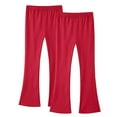 thumbnail image 1 of Lovzfmll 2-Pack Girls' Flare Yoga Pants, Solid Color Elastic Waist Bootcut Leggings, Casual Lounge & Workout Wear for Kids 5-6 Years, 1 of 8
