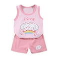 thumbnail image 1 of Lovzfmll 2-Piece Dino Print Tank Set, Sleeveless Round Neck Top & Elastic Shorts for Boys & Girls, Casual Outfits for Kids 5-6 Years, 1 of 7