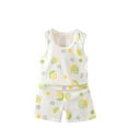 thumbnail image 1 of Lovzfmll 2-Piece Girl's Cartoon Tank Set, Sleeveless Lightweight Top & Shorts, Spring Outfits for Toddler 18-24 Months, 1 of 5