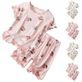 thumbnail image 1 of Lovzfmll 2-Piece Girl's Cherry Print Top Set, Short Sleeve Round Neck Top & Elastic Shorts, Casual Outfits for Infant 0-1 Year, 1 of 7