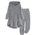 thumbnail image 1 of Lovzfmll 2 Piece Sets for Women, Plush Hoodie and Pants Set, Winter Warm Fleece Loungewear Matching Sets Clothing Women, 1 of 6