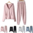 thumbnail image 1 of Lovzfmll 2 Piece Sets for Women, Zip Up Hoodie Jacket and Jogger Pants Set, Loose Fit Casual Running Athletic Outfits, 1 of 6