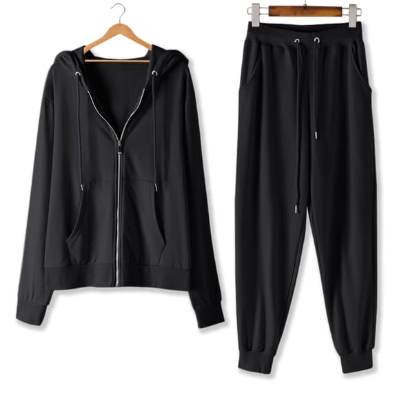 Lovzfmll 2 Piece Sets for Women, Zip Up Hoodie Jacket and Jogger Pants Set, Loose Fit Casual Running Athletic Outfits