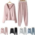 thumbnail image 1 of Lovzfmll 2 Piece Sets for Women, Zip Up Hoodie Jacket and Jogger Pants Set, Loose Fit Casual Running Athletic Outfits, 1 of 6