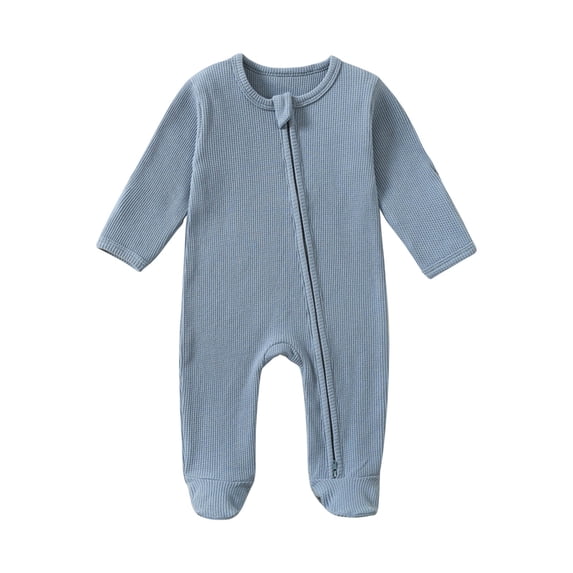 Lovzfmll 3-12 Months Newborn Boys Girls Pajamas Footed Onesie Jumpsuit Zip Up Cotton Romper Sleep and Play Loungewear Clothes
