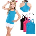 thumbnail image 1 of Lovzfmll 3-Pack Girl's Tank Tops, Solid Color Racerback Sleeveless Tee, Athletic Active Fit Pullover Graphic Tees for Toddler 1-2 Years, 1 of 9