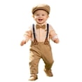 thumbnail image 1 of Lovzfmll 4-Piece Boy's Set, Polka Dot Bodysuit & Bib Pants & Hat & Bow Tie, Formal Wear for Toddler, 6-12 Months, 1 of 6
