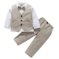 thumbnail image 1 of Lovzfmll 4-Piece Piano Performance Set for Boys, Long Sleeve Mandarin Collar Top & Pants with Bow Tie, Formal Uniform Outfits for Kids 5-6 Years, 1 of 9