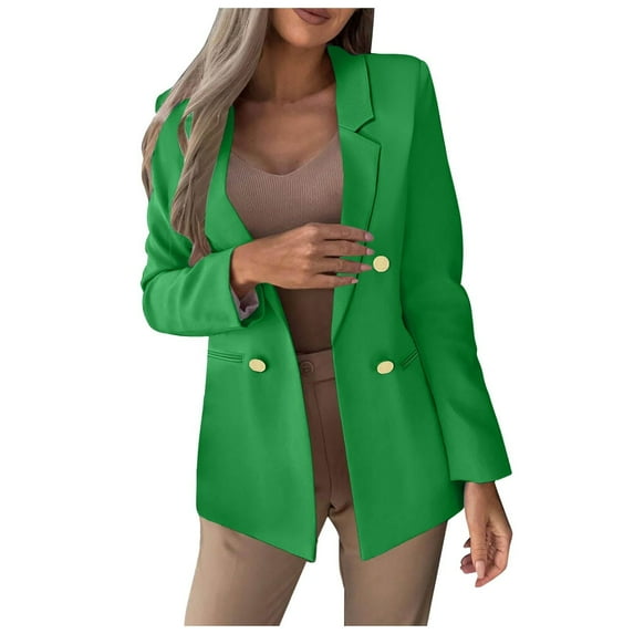 Lovzfmll Blazers for Women, Solid Color Slim Fit Blazer, Chic Suit Jacket, Fall Clothing