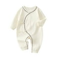 thumbnail image 1 of Lovzfmll Bodysuit for Little Boys Girls, Basic Solid Color Cotton Onesie, Long Sleeve Snap Pajamas, Comfortable Everyday Loungewear for 0-3 Months, 1 of 8