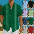 thumbnail image 1 of Lovzfmll Botanical Aloha Shirt for Men, Tropical Floral Print Short Sleeve Top, Button Down Vacation Style Blouse, 1 of 5