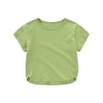 thumbnail image 1 of Lovzfmll Boys & Girls Comfort Fit Short Sleeve Tee, Solid Color Casual Play Top, Soft Everyday Essential Shirt for Newborn 12-24 Months, 1 of 9