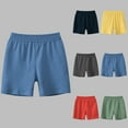 thumbnail image 1 of Lovzfmll Boys & Girls Elastic Waist Shorts, Solid Color Casual Summer Shorts, Everyday Wear for Kids 8-9 Years, 1 of 8