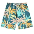 thumbnail image 1 of Lovzfmll Boys & Girls Hawaiian Palm Tree Print Swim Trunks, Elastic Drawstring Waist Beach Shorts for Summer, Vacation Wear for Kids 7-8 Years, 1 of 6