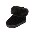 thumbnail image 1 of Lovzfmll Boys Girls Snow Boots, Furry Fleece Lined Warm Winter Boots, Flat Heel Thick Sole Ankle Booties Outdoor Shoes for Kids 8-9 Years, Black, 1 of 9