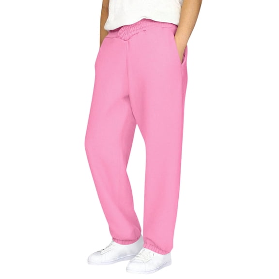 Lovzfmll Boys' & Girls' Solid Color Joggers, Cross-Waist Sweatpants with Side Pockets, Casual Elastic Band Athletic Pants for Kids 4-5 Years