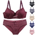 thumbnail image 1 of Lovzfmll Bra and Panty Set, Womens Underwear Everyday Comfort, Adaptive Standard Straps Lace Pull-On Stretchable Matching Set, 1 of 9