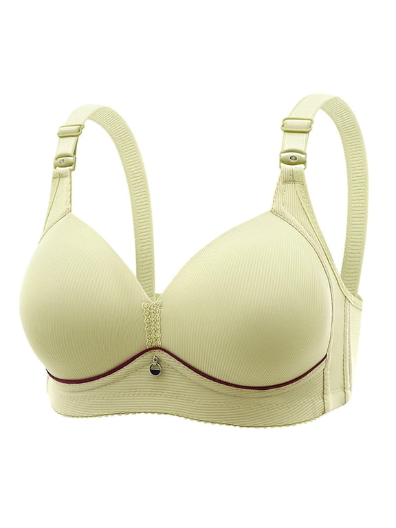 Bras for Women, Plus Size Wireless Bralette Bra, Standard Straps Full Coverage Pull-On Stretchable Mature Thin Comfort Bra