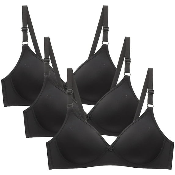 Lovzfmll Bras for Women, Wireless Everyday Comfort Bralette Bra, Standard Straps Full Coverage Pull-On Stretchable 3PC Small Cup Maternity Bra