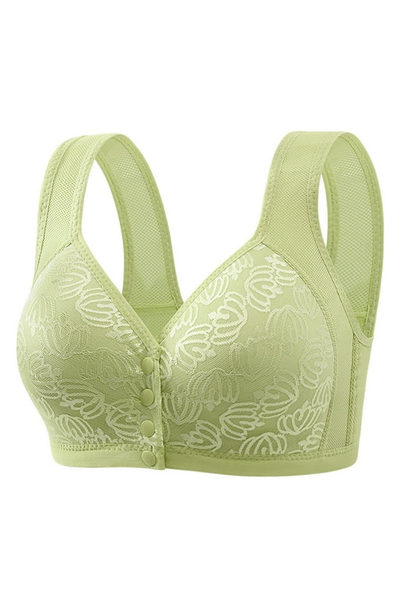 Bras for Women, Wireless Everyday Push-Up Bralette Bra, Standard Straps Push-Up Pull-On Stretchable Embroidered Center Closure Bra