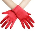 thumbnail image 1 of Lovzfmll Bride Wedding Gloves, Long Satin Opera Gloves, Vintage Bridal Accessories for Photo Shoot, Classic White Color, Formal Wear, Red, 1 of 2