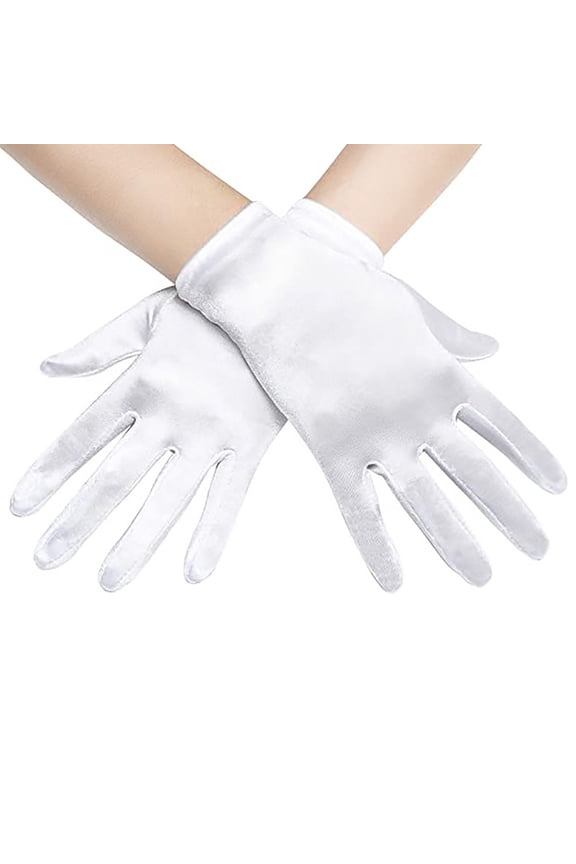Bride Wedding Gloves, Long Satin Opera Gloves, Vintage Bridal Accessories for Photo Shoot, Classic White Color, Formal Wear, White