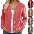 thumbnail image 1 of Lovzfmll Cardigan Sweaters for Women, Button Down Tops Sweater Outerwear Sweaters Women Fall Clothes Ribbed Early Fall Fashion, 1 of 6