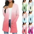 thumbnail image 1 of Lovzfmll Cardigan Sweaters for Women, Casual Trendy Loose Pockets Ombre Printed Tops Women Fall Clothes Ribbed Early Fall Fashion, 1 of 7