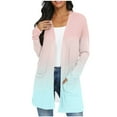 thumbnail image 1 of Lovzfmll Cardigan Sweaters for Women, Casual Trendy Loose Pockets Ombre Printed Tops Women Fall Clothes Ribbed Early Fall Fashion, 1 of 7
