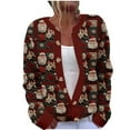 thumbnail image 1 of Lovzfmll Cardigan Sweaters for Women, Christmas Print Solid Color Cardigan, Open Front Button Down Sweater, Winter Clothing, 1 of 2