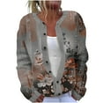 thumbnail image 1 of Lovzfmll Cardigan Sweaters for Women, Floral Print Knit Cardigan, Button Front Open Front Sweater, Fall Winter Clothing, 1 of 5