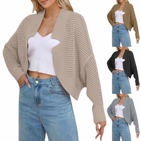 Lovzfmll Cardigan Sweaters for Women, Knit Sweater Outerwear Sweaters Women Fall Clothes Ribbed Early Fall Fashion