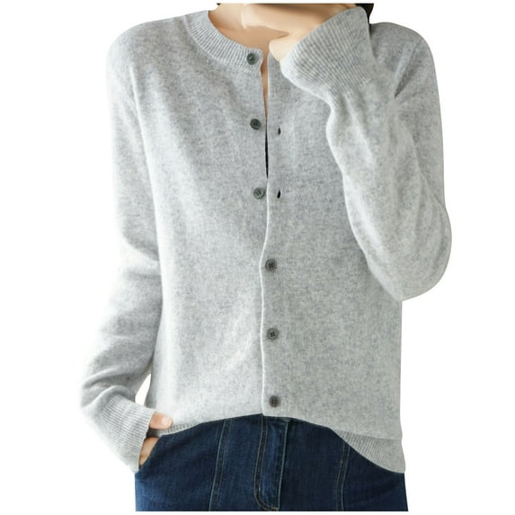 Lovzfmll Cardigan Sweaters for Women, Solid Color Knit Cardigan, Button Front Sweater, Fall Winter Clothing