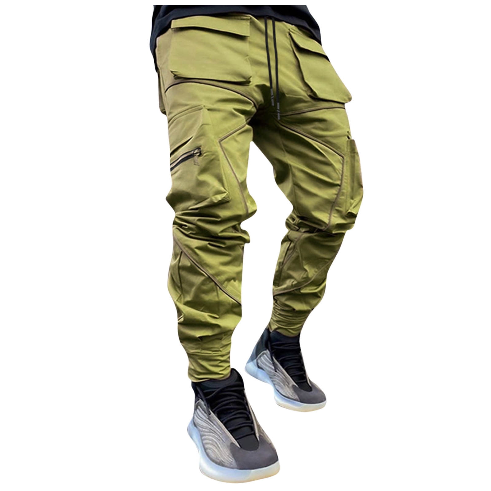 Lovzfmll Cargo Pants for Men Solid Color Plus Size Three