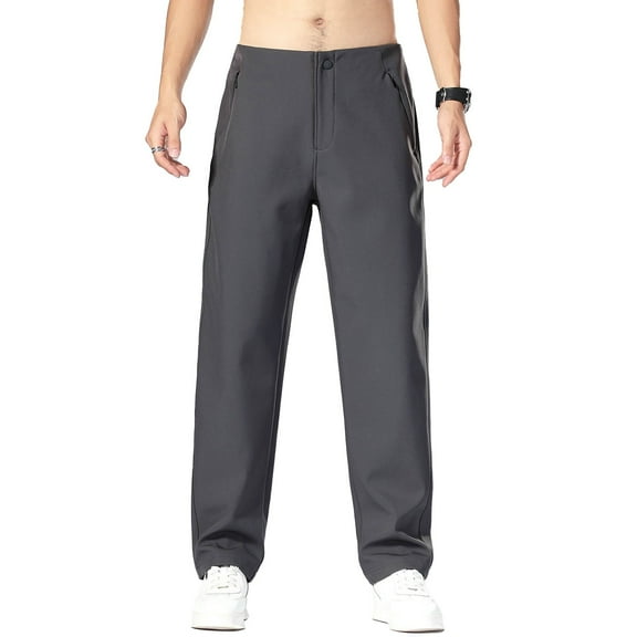 Lovzfmll Carpenter Pants for Men Plus Size Solid Color Loose Casual Daily Outdoor Beach Mid-Waist Lightweight Breathable Long Pants