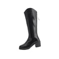 thumbnail image 1 of Lovzfmll Chelsea Boots Women, Mid Calf Chunky Heel Winter, Block Mid Heel Round Toe Leather Boots Warm Casual Fall Black Boots, 1 of 9