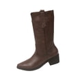 thumbnail image 1 of Lovzfmll Chelsea Boots Women, Mid Calf Pointed Toe Retro Low Heel, Mid Heel Pointy Toe Leather Boots Casual Brown Boots, 1 of 9