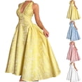 thumbnail image 1 of Lovzfmll Cocktail Dress for Women, Plus Size V-Neck Sleeveless A-Line, Party Maxi Dress Yellow, S, 1 of 6