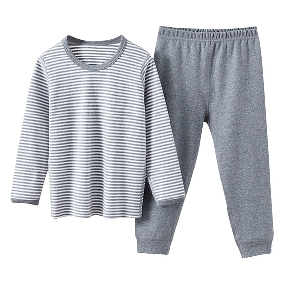 Lovzfmll Cotton Thermal Underwear Set, Long Sleeve Round Neck Top & Jogger Pants for Boys & Girls, Sleepwear Outfits for Toddler 2-3 Years
