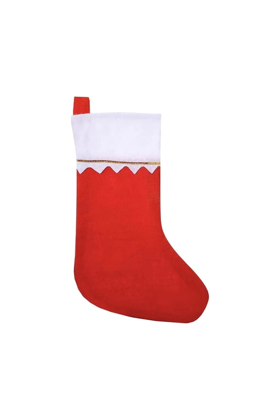 Crew Socks for Girls, Felt Christmas Tree Holiday Gift Bags, Children's Christmas Stockings Red, Free Size