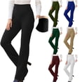 thumbnail image 1 of Lovzfmll Dress Pants for Women, Side Zip Solid Color Casual Trousers, Relaxed Fit Straight Full Length Pants Black, S, 1 of 8