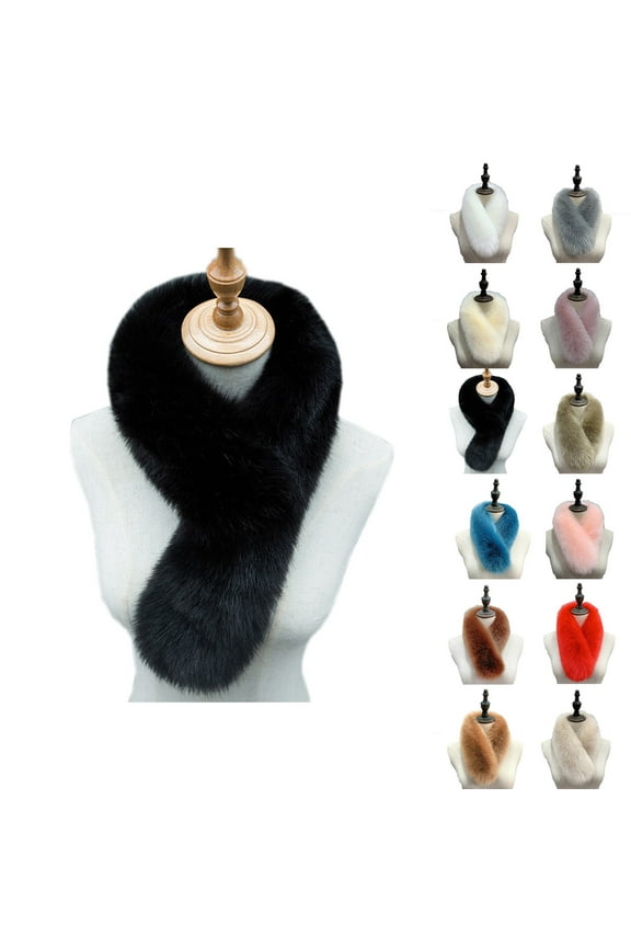 Fake Faux Fur Scarf for Women, Wrap Collar Shawl Shrug, Soft Winter Warm Wrap Cape for Bridal Wedding Party