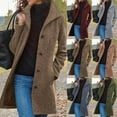 thumbnail image 1 of Lovzfmll Fall Jackets for Women, Solid Color Thick Wool Coat, Stand Collar Single Breasted Trench, Fall Winter Clothing, 1 of 5